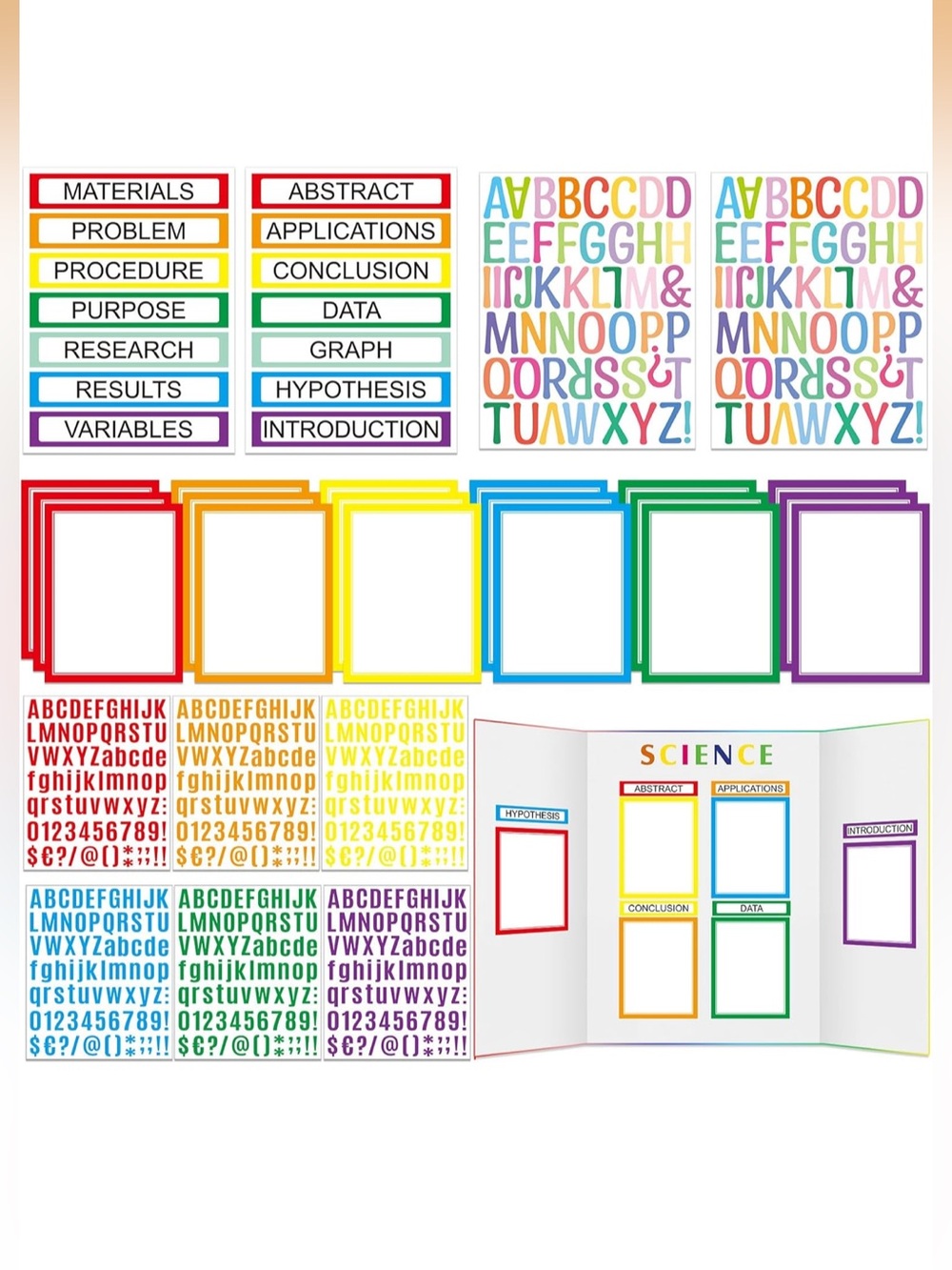 Science Fair Bulletin Board Kit - Rainbow Classroom Display